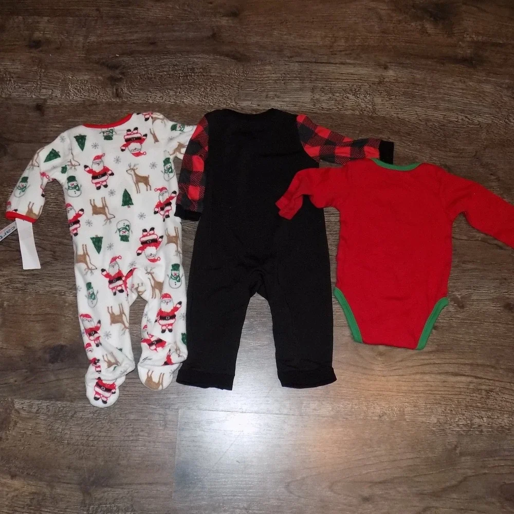 Carters Patpat Christmas Bundle Baby 3-6M‎ Red Black White Good Holiday Outfits